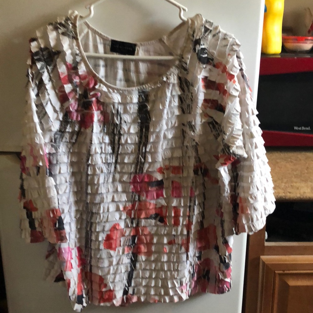 Multi color ruffle top